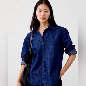 Size S Express Dark Blue Denim Shirt